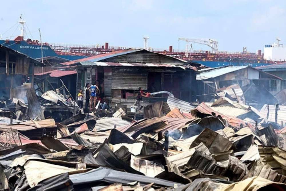 Image from: Explainer: What happened in the Sandakan water village fire and why it spread so rapidly