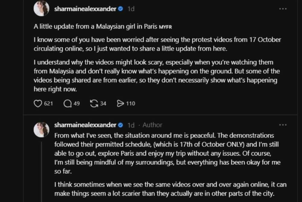 Image from: Malaysians in France recount contrasting experiences amid violent demonstrations