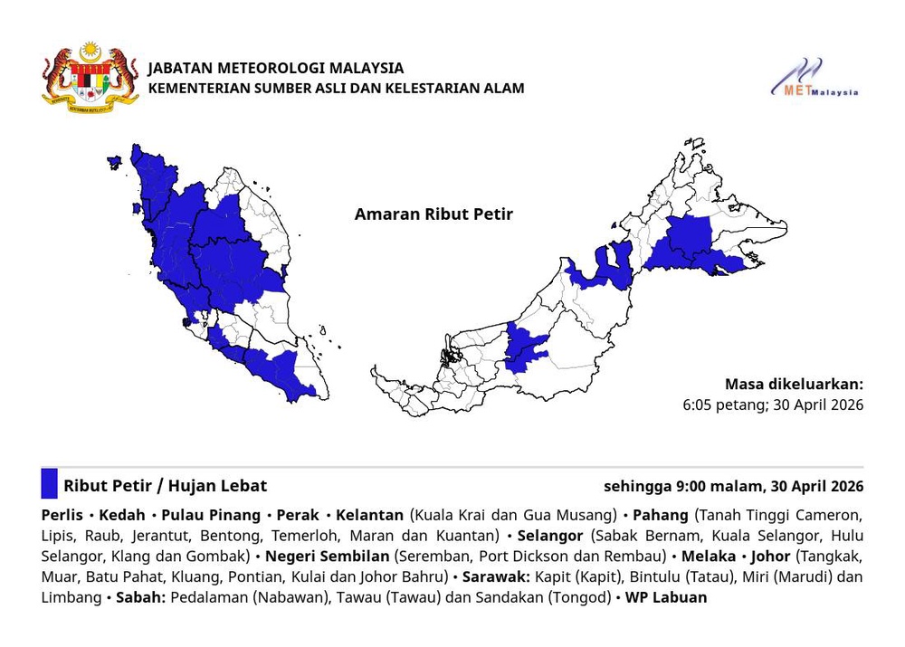 Image from: Amaran Hujan Lebat Di Kebanyakan Negeri Malam Ini