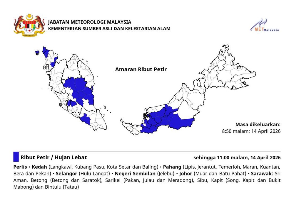 Image from: Hujan Lebat Di Tujuh Negeri Hingga Lewat Malam Ini
