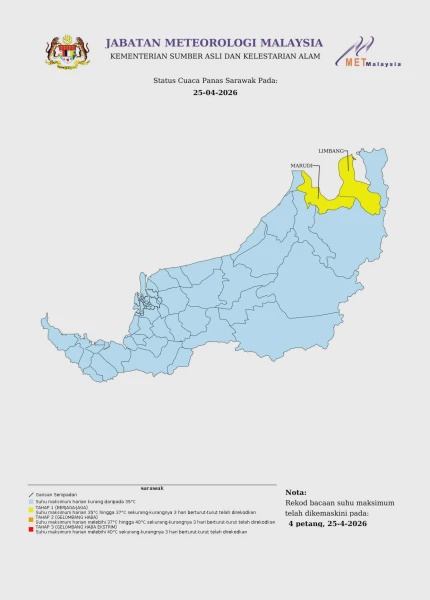 Image from: Cuaca Panas: 13 Kawasan Di Semenanjung Pada Tahap Berjaga-Jaga