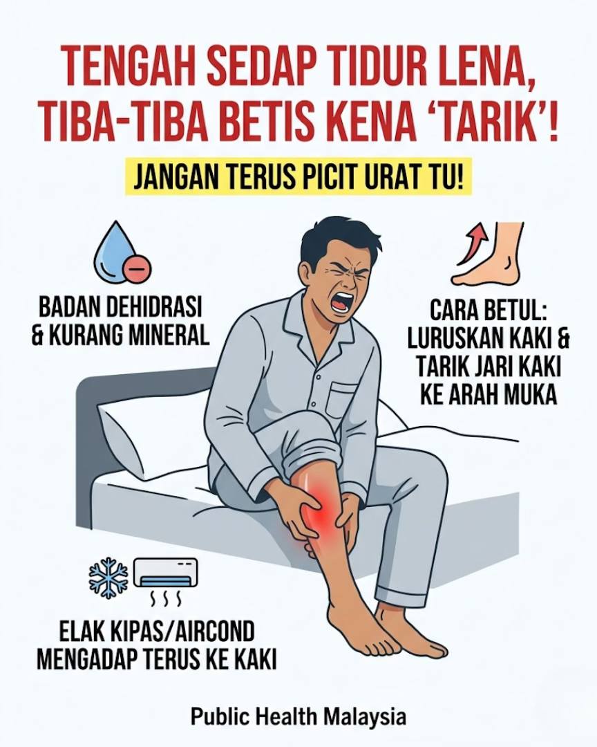 Image from: Kejang Betis Ketika Tidur, Ini Punca & Cara Atasi Yang Betul