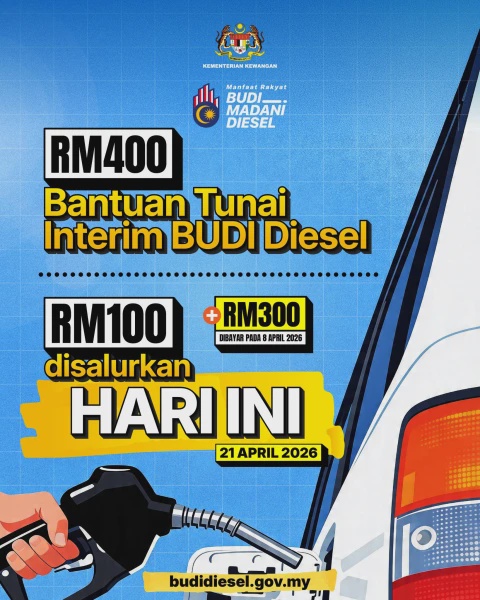 Image from: Bantuan Tunai Interim BUDI Diesel Disalur Hari ini