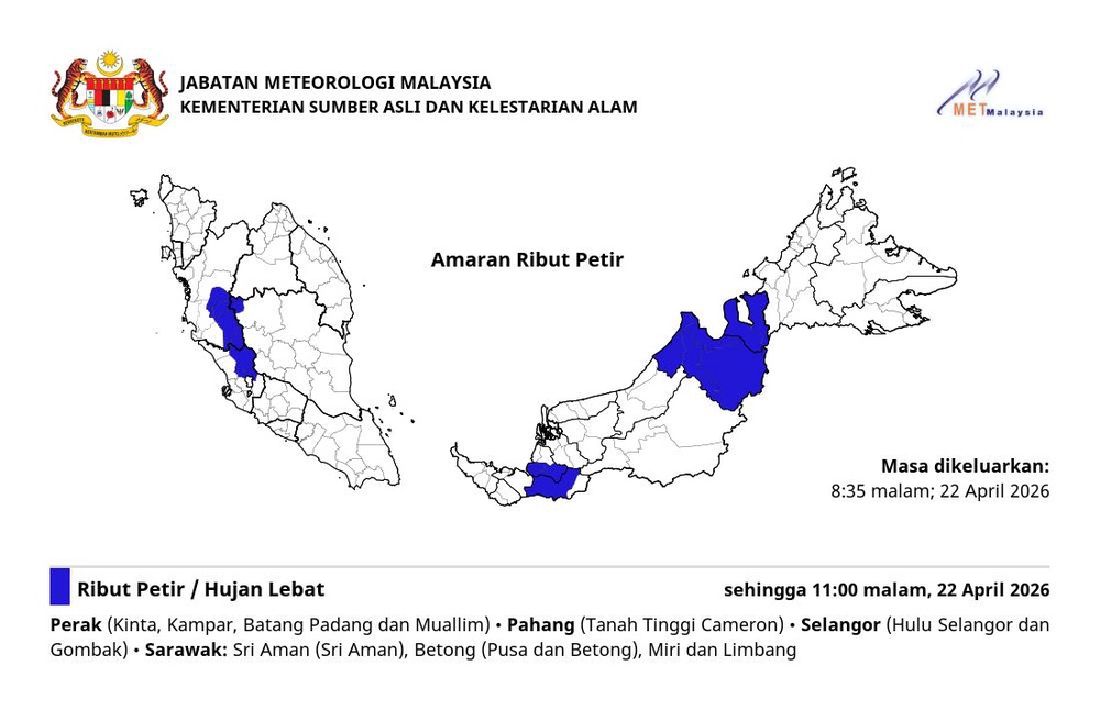 Image from: Empat Negeri Dijangka Hujan Lebat