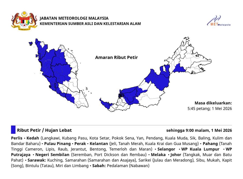 Image from: Hujan Lebat, Ribut Petir Di Kebanyakan Negeri Malam Ini