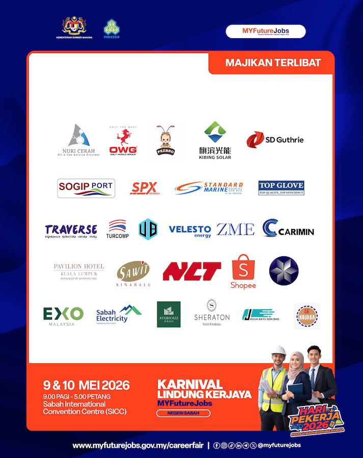 Image from: MYFutureJobs Sabah Himpun 50 Majikan Bermula 9 Mei Ini