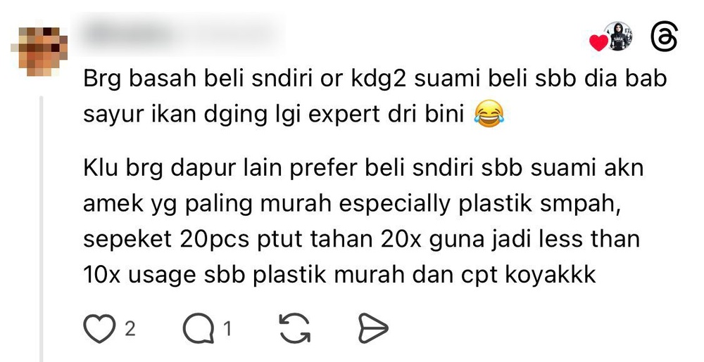 Image from: Ramai Boleh Relate, Ini Perangai “Rare” Suami Bila Beli Barang Dapur Tanpa Isteri