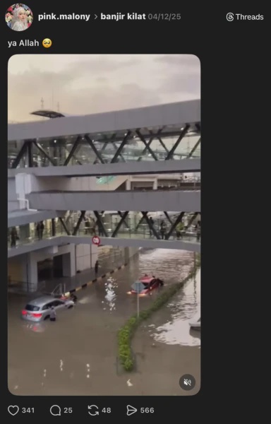 Image from: Orang Awam Kongsi Stesen LRT Dinaiki Air Selepas Hujan Lebat Petang Tadi