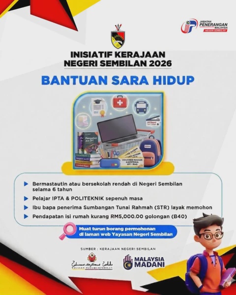 Image from: Bantuan Sara Hidup Negeri Sembilan 2026: Peluang Ringankan Beban Pelajar B40