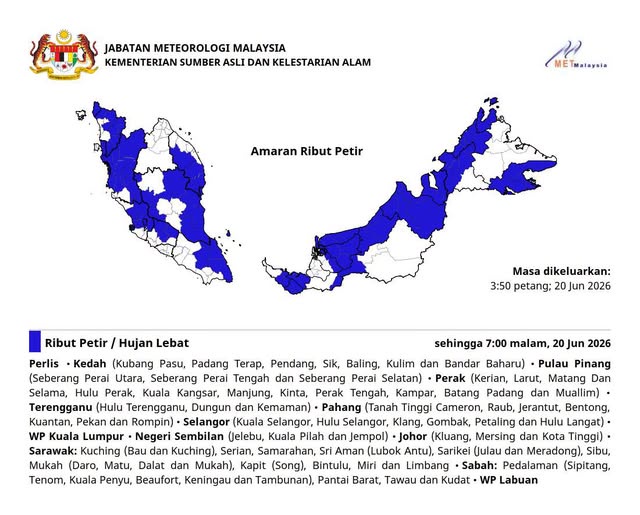 Image from: 10 Negeri, 2 Wilayah Diramal Hujan Lebat Hingga Malam Ini