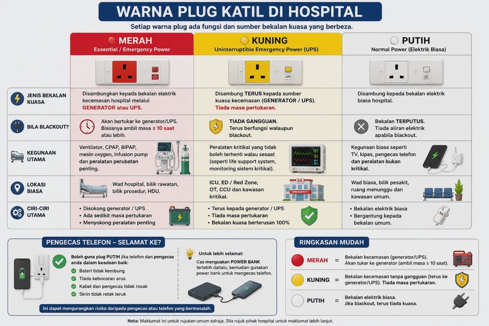 Image from: Ini Beza 'Plug' Merah & Putih Belakang Katil Hospital Yang Ramai Tak Tahu