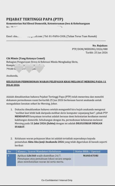 Image from: Wanita Minta Izin Bercuti, Sekali Jawapan E-mel Ayah Buat Ramai Terhibur