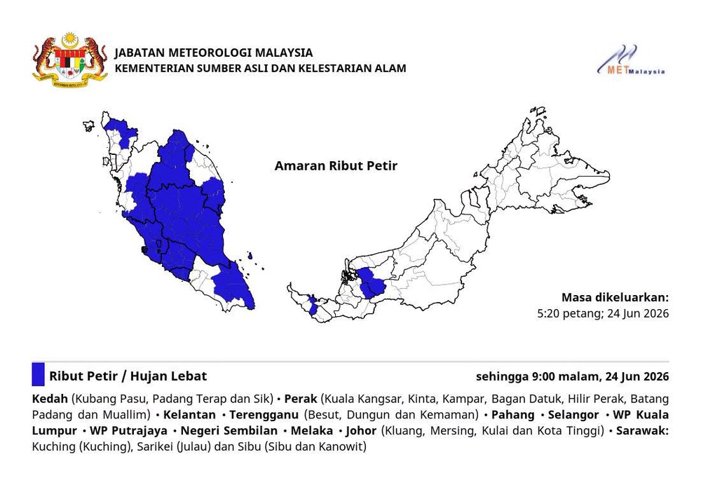 Image from: 10 Negeri, 2 Wilayah Diramal Hujan Lebat Hingga Malam Ini