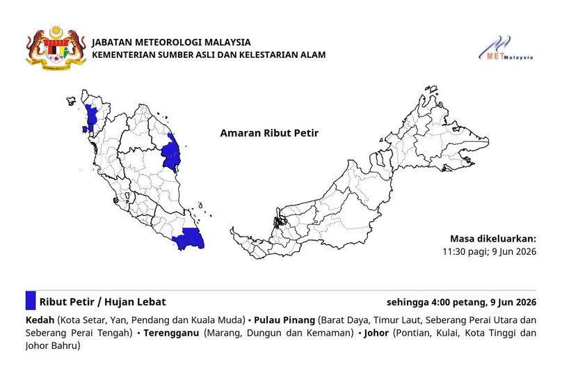 Image from: Ribut Petir, Hujan Lebat Landa 4 Negeri Petang Ini