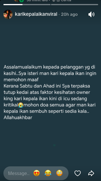 Image from: Pemilik Restoran Kari Kepala Ikan Pantai Remis Meninggal Dunia