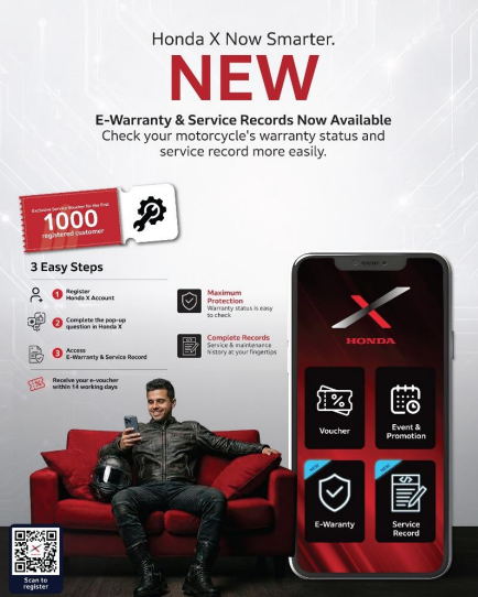 Image from: Boon Siew Honda Perkenalkan e-Warranty & Service History Di Honda X