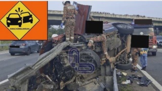 Image from: Wanita Meninggal Dunia Selepas Parah Kereta Dinaiki Terbabas Di LPT2