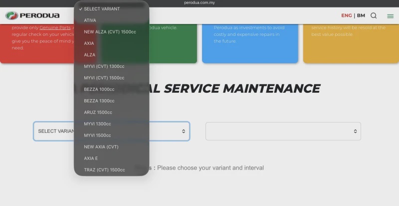 Image from: Cara Nak Tahu Kos Servis Perodua Dari Smartphone
