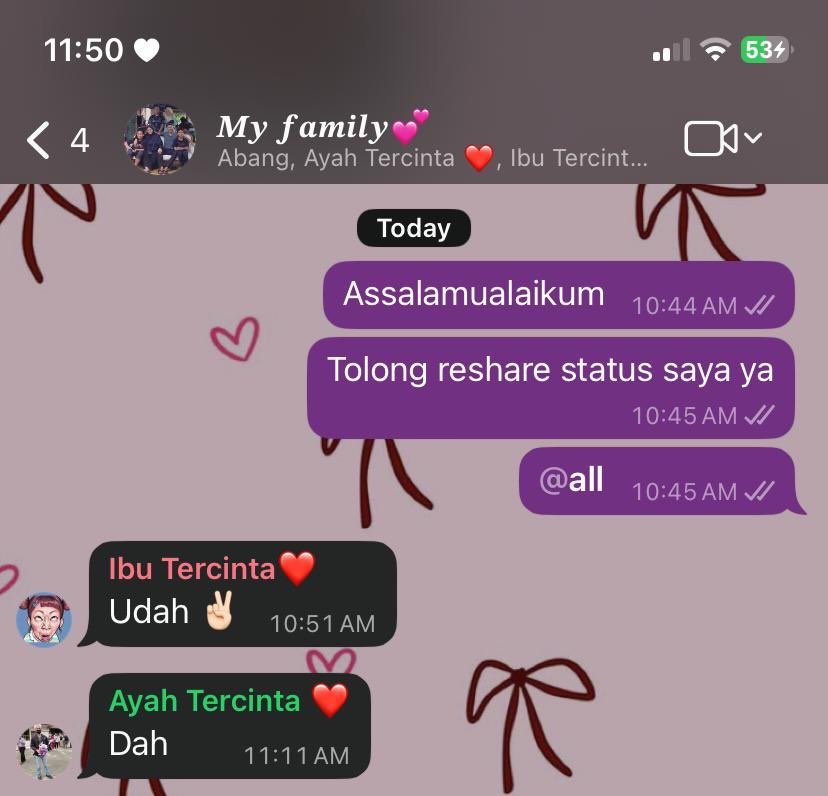 Image from: Niat Minta "Reshare" Status WhatsApp, 'Status' Lain Pula Ayah Hebah