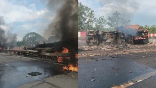 Image from: Guru Parah, Tiga Pelajar Cedera Kereta Bertembung Lori