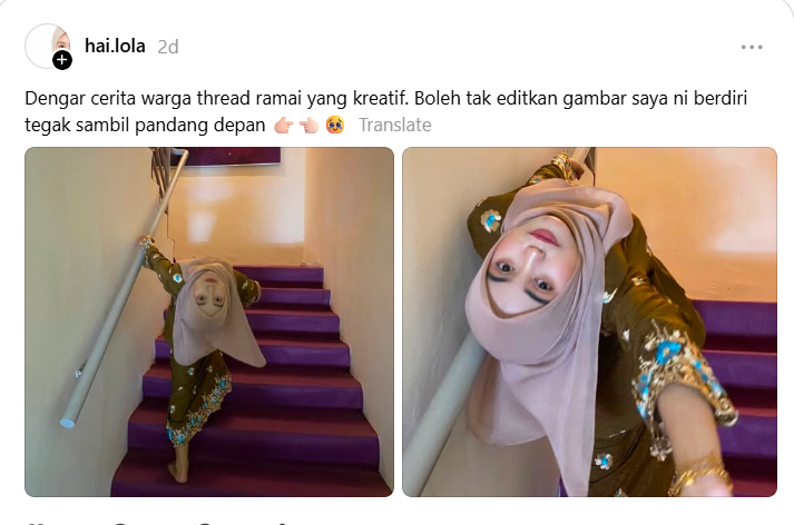 Image from: Wanita Minta 'Edit' Gambar Berdiri Tegak & Pandang Depan, Hasilnya Pula Lain Macam