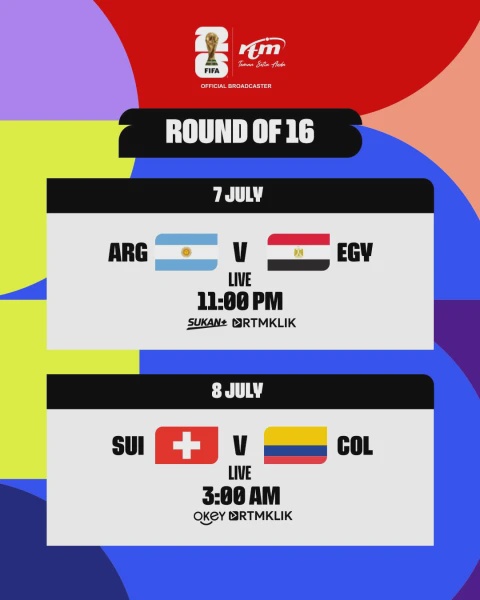 Image from: Piala Dunia: Senarai Pasukan Mara Ke Pusingan 16 & Jadual Perlawanan Waktu Malaysia
