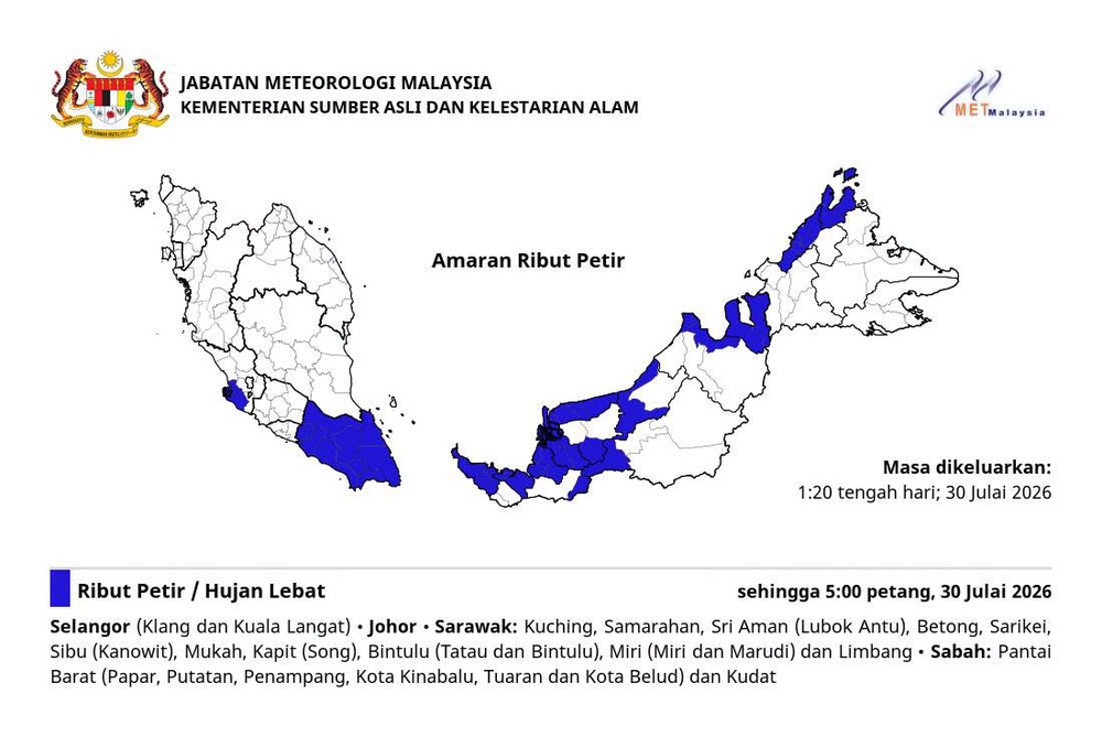 Image from: Hujan Lebat Diramal Di 4 Negeri Petang Ini