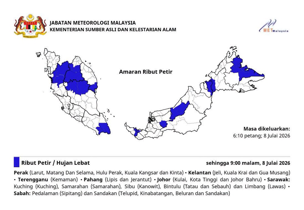 Image from: Amaran Hujan Lebat, Ribut Petir Di 7 Negeri