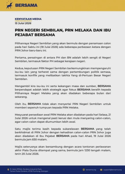 Image from: BERSAMA Tidak Bertanding PRN Negeri Sembilan