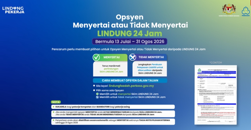 Image from: Opsyen Opt-Out LINDUNG 24 Jam: Ini Cara Pilih Sertai, Tidak Sertai Skim