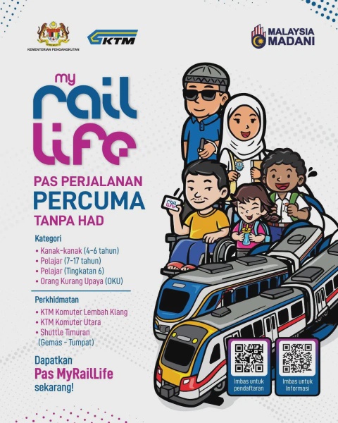 Image from: Rugi Tak Daftar! Anak Naik KTM Komuter Percuma Dengan RailLife