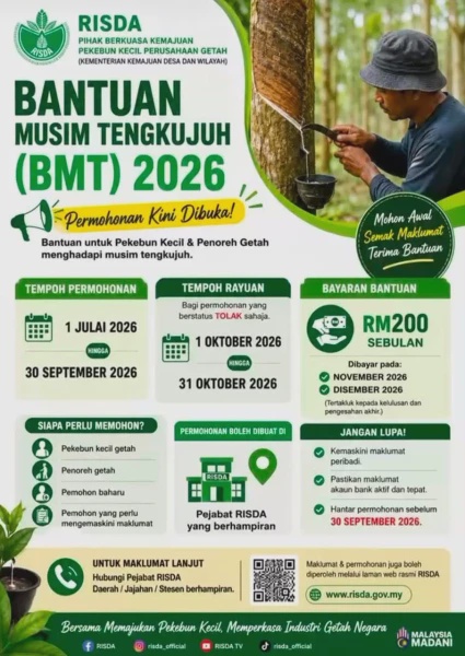 Image from: Bantuan Musim Tengkujuh (BMT) 2026: RM800 Untuk Pekebun Yang Layak