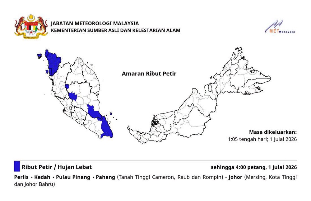 Image from: Amaran Hujan Lebat Di Lima Negeri Petang Ini