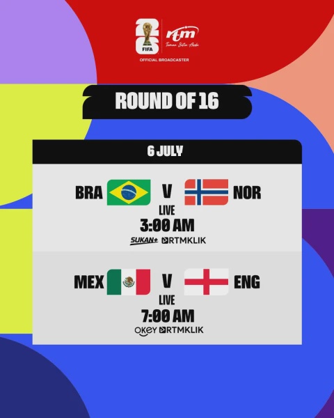 Image from: Piala Dunia: Senarai Pasukan Mara Ke Pusingan 16 & Jadual Perlawanan Waktu Malaysia