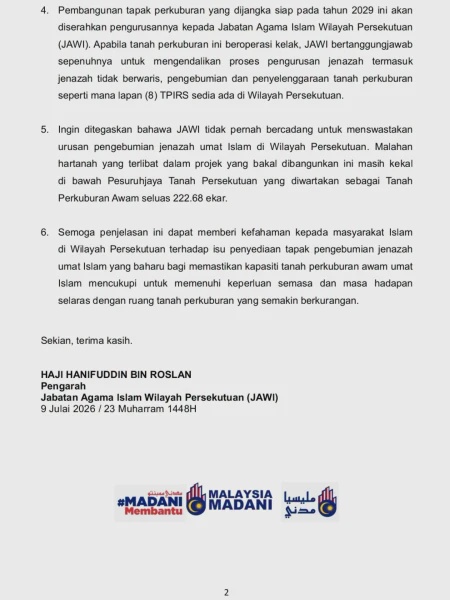 Image from: 104,000 Lot Kubur Baharu Dibina Melalui Kaedah Pertukaran Tanah
