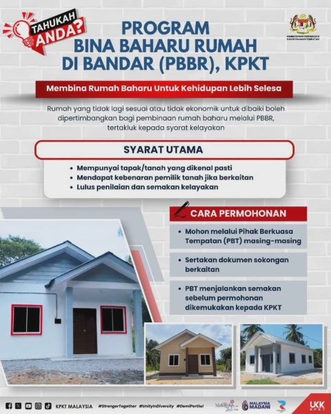 Image from: PBBR KPKT: Bantuan Bina Rumah Baharu Untuk Golongan Memerlukan