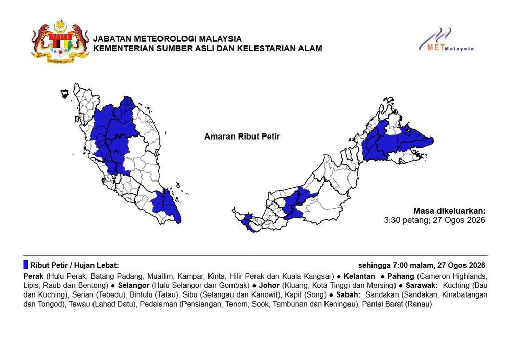 Image from: Tujuh Negeri Diramal Hujan Lebat Hingga Malam Ini