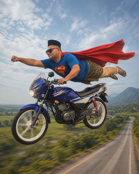 Image from: Lelaki Minta Sunting Gambar Dengan 'Pose' Bergaya Atas Motor, Hasilnya Buat Ramai Terhibur