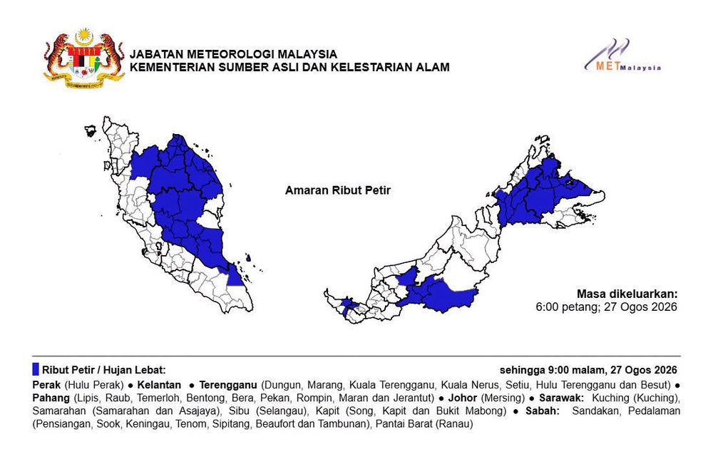 Image from: Hujan Lebat, Ribut Petir Di Tujuh Negeri Hingga Malam Ini