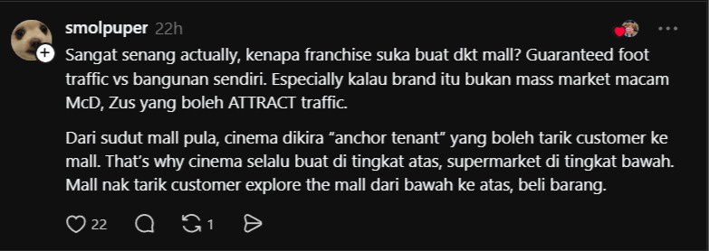 Image from: "Kenapa 'Cinema' Mesti Dibina Dalam Shopping Mall..." Perkongsian Ini Curi Tumpuan Warga Maya