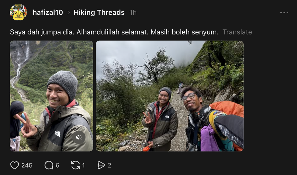 Image from: “Alhamdulillah”, Kakak Lega Rakyat Malaysia Kongsi Adiknya Di Nepal Selamat