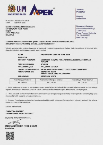 Image from: Dr Zambry Janji Bantu Pelajar Cemerlang STPM Sambung Pengajian Di USM