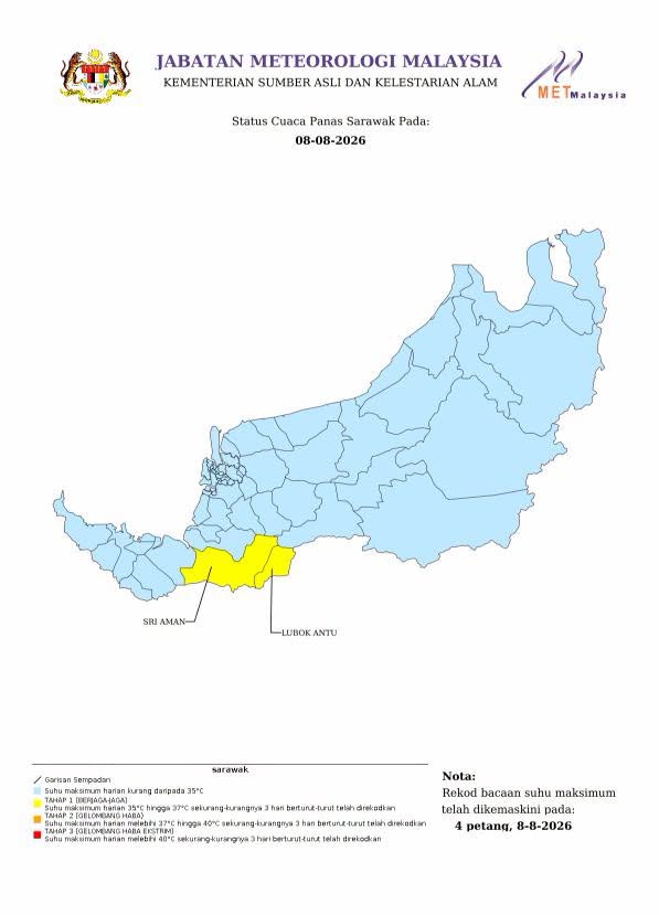 Image from: Cuaca Panas: Lima Kawasan Pada Tahap Berjaga-Jaga