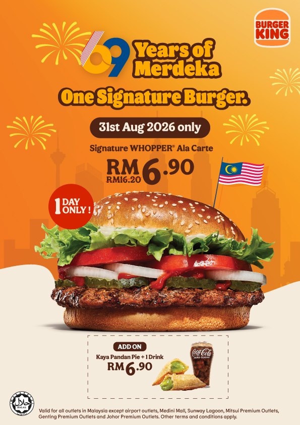 Image from: Burger King Malaysia Raikan Merdeka Dengan Signature Whopper Pada Harga RM6.90