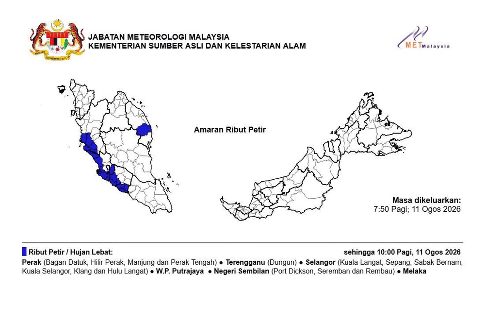 Image from: Hujan Lebat Di Lima Negeri, Satu Wilayah Pagi Ini