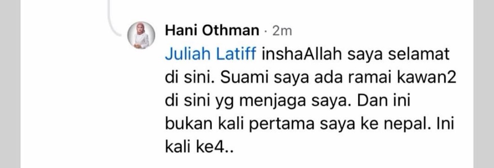 Image from: Isteri Pegawai PASKUB Tiba Di Kathmandu, Mohon Doa Untuk Operasi Pencarian Suami