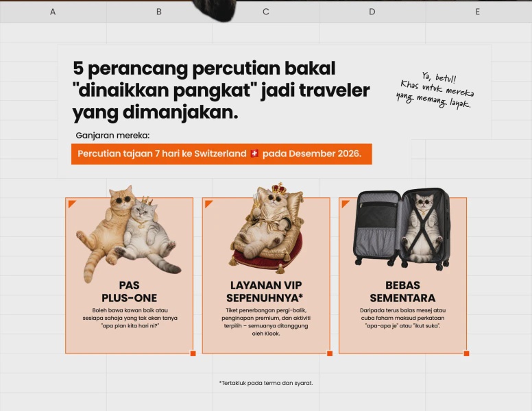 Image from: Klook Lancar Pencarian Global Untuk Hadiahkan Percutian Ke Switzerland Kepada Lima Perancang Percutian