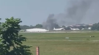 Image from: Helikopter Ukraine Meletup Dan Terbakar Di Subang, Seorang Kru Cedera