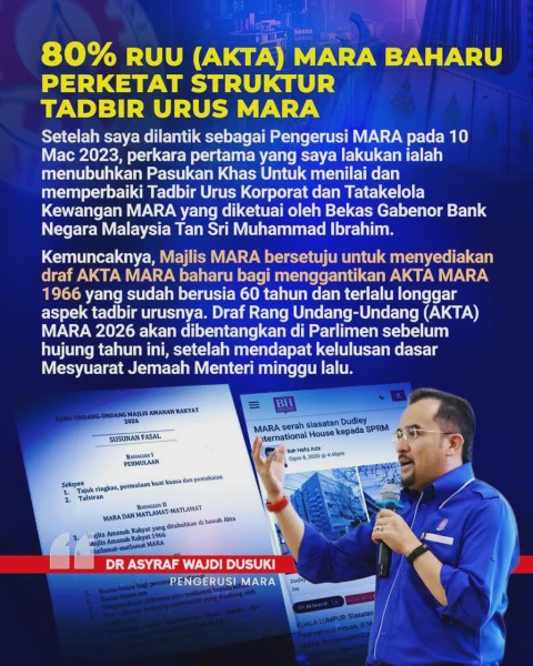 Image from: Kuasa Pengerusi MARA Bakal Dikurangkan Menerusi Akta Baharu