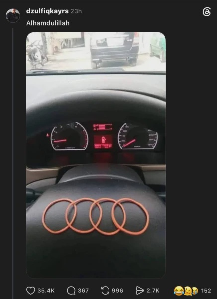 Image from: Wanita Kongsi Momen Dapat Kereta Idaman, Tapi Ada 'Plot Twist' Yang Buat Ramai Ketawa